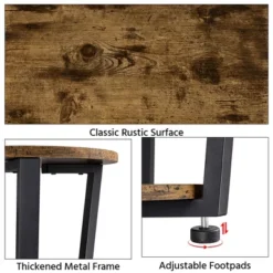 Yaheetech Industrial Side Table, Round Sofa Table With Storage Rack -Furniture GUEST 0010db6b 2d66 43bc 86e3 4e0134e175c2