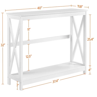 Yaheetech 2-Tier X-Design Console Table Sofa Side End Table For Living Room 2 Yaheetech 2-Tier X-Design Console Table Sofa Side End Table For Living Room - Image 2