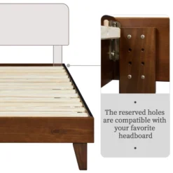 Yaheetech Wooden Bed Frame Platform Bed With Wood Slat Support -Furniture GUEST 005cc336 3db1 4460 b939 2b5ecf74f503