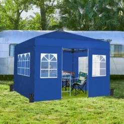 Yaheetech 10x10 FT One-Push Pop Up Canopy Tentwith 4 Side Walls & Roller Bag