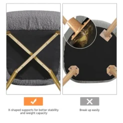 Yaheetech Modern Boucle Fabric Accent Chair For Living Room Bedroom -Furniture GUEST 00f41572 49cb 4193 b67a 9223818ff55b