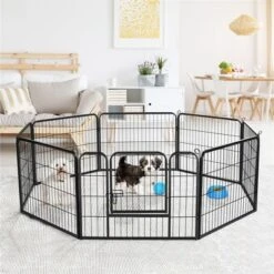 Yaheetech 8-Panel Metal Dog Playpen Fence For Outdoor Indoor