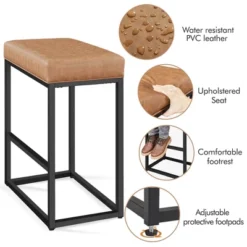 Yaheetech 30"H Bar Stools Backless Industrial Stool Modern Upholster Set Of 2 10 Yaheetech 30"H Bar Stools Backless Industrial Stool Modern Upholster Set Of 2 -Furniture GUEST 01871267 9948 4c23 bde0 09d20f29ec0d