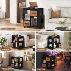 Yaheetech Modern Rolling End Table Side Table With 2 Foldable Fabric Drawers, Magazine Racks For Living Room -Furniture GUEST 018ef4eb 815b 430f be3b ce28f3cd5b37