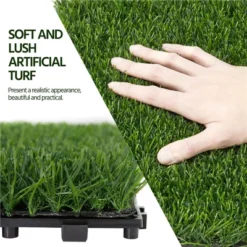 Yaheetech Artificial Grass 27PCS Indoor Outdoor Flooring Decor, Green -Furniture GUEST 028581b1 bca0 4e8d b686 912055913557