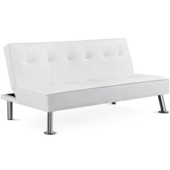 Yaheetech Faux Leather Adjustable Convertible Sofa Bed Couch Futon For Living Room -Furniture GUEST 029d2547 f183 4bc5 82e3 f267e4505966