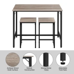 Yaheetech Industrial Counter Height Table Set For Dining Room -Furniture GUEST 03aa729f a714 4338 ad7e e2881cc52625