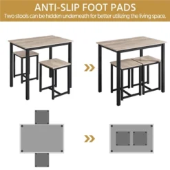 Yaheetech Industrial 3-Piece Space Saving Dining Table Set, For Kitchen, Dining Room -Furniture GUEST 03cf9ac2 6f61 4c36 9685 6362cf13e78f