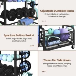 Yaheetech Portable Dumbbell Rack With Hooks For Dumbbells, Kettlebells, Black 10 Yaheetech Portable Dumbbell Rack With Hooks For Dumbbells, Kettlebells, Black -Furniture GUEST 048bbc17 81e0 4e21 89e9 195a13b4cf56