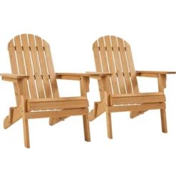 Yaheetech 2-piece Folding Adirondack Chair Solid Wood Outside Chair 19 Yaheetech 2-piece Folding Adirondack Chair Solid Wood Outside Chair -Furniture GUEST 0494b641 37c3 43f0 a98d e29162263ee0