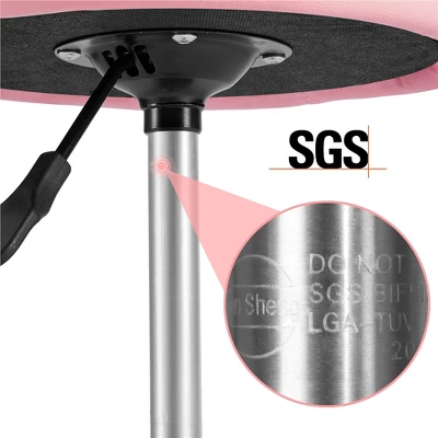 Yaheetech Height Adjustable Modern PU Leather Rolling Bar Stool Salon Stool 4 Yaheetech Height Adjustable Modern PU Leather Rolling Bar Stool Salon Stool - Image 4