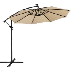 Yaheetech 10 Ft Patio Offset Umbrella With Crank & Cross Base -Furniture GUEST 05b644cb bd2b 443b 9dab f143319e3232