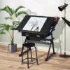 Yaheetech Drafting Table & Stool Set All-in-One Drawing Table