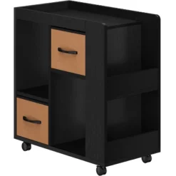 Yaheetech Modern Rolling End Table Side Table With 2 Foldable Fabric Drawers, Magazine Racks For Living Room -Furniture GUEST 06927890 e58b 4a00 a48d 3606558bcdbf