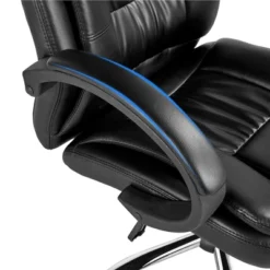 Yaheetech High Back PU Leather Office Chair With Padded Armrest, Black -Furniture GUEST 06a822fe 5937 4c65 9b18 e230965cc356