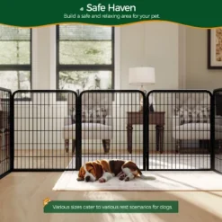 Yaheetech 6 Panels Dog Playpen Cat Exercise Barrier, Black -Furniture GUEST 09276faf 197a 4015 93f0 4d7e551b1dc8