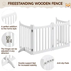 Yaheetech Wooden Pet Gate Pet Puppy Fence, White -Furniture GUEST 0ae5b83d c0d9 4ee0 964a 5a2cc6f35539