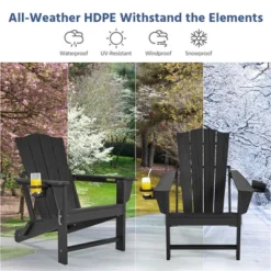 Yaheetech Folding Adirondack Chair With Cup Holder -Furniture GUEST 0b49a272 e70c 444b a8d9 6ad5cada3b0c