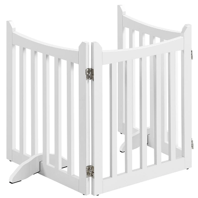Yaheetech 24inch Tall Freestanding Wooden Pet Gate With Door, White 7 Yaheetech 24inch Tall Freestanding Wooden Pet Gate With Door, White - Image 7