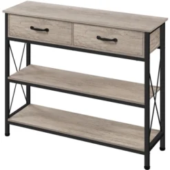 Yaheetech Minimalist 3 Tier Console Table With 2-Drawers & 2-Shelves 12 Yaheetech Minimalist 3 Tier Console Table With 2-Drawers & 2-Shelves -Furniture GUEST 0bc00a7e a150 436c b443 9243f741c8e1