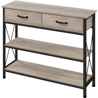 Yaheetech Minimalist 3 Tier Console Table With 2-Drawers & 2-Shelves 6 Yaheetech Minimalist 3 Tier Console Table With 2-Drawers & 2-Shelves - Image 6