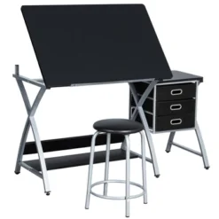 Yaheetech Adjustable Drafting Table Drawing Station Black -Furniture GUEST 0c6aab69 6359 4cdb bf13 f514679c3fb4