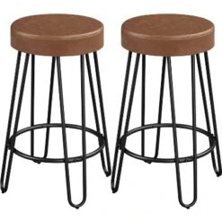 Yaheetech Set Of 2 Faux Leather Round Backless Counter Stools -Furniture GUEST 0cf63220 4f49 434a 8e79 e45e65a51ec7