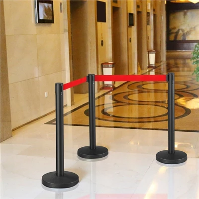 Yaheetech Retractable Belt Stanchion Set For Queuing Lines Crowd Control Barriers 1 Yaheetech Retractable Belt Stanchion Set For Queuing Lines Crowd Control Barriers