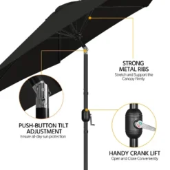 Yaheetech 9FT Patio Umbrella Market Umbrella With Button Tilt And Crank -Furniture GUEST 0d91b8cb 9254 4c25 9662 90148bcf88e2