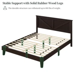 Yaheetech Farmhouse Wooden Bedframe -Furniture GUEST 0db5f9c4 0c9d 4585 bd49 e387bb404734