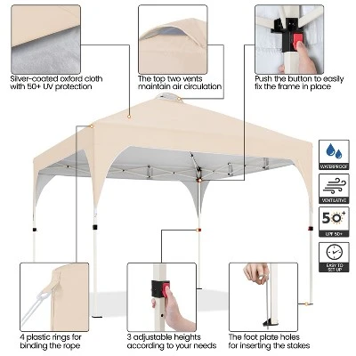 Yaheetech 10x10ft Outdoor Pop Up Canopy For Garden Patio Park Market 3 Yaheetech 10x10ft Outdoor Pop Up Canopy For Garden Patio Park Market - Image 3