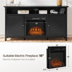 Yaheetech 31in Height Tall Modern TV Stand Media TV Console Black -Furniture GUEST 0debca1d 9ce8 4af3 8a19 f90af9df212e