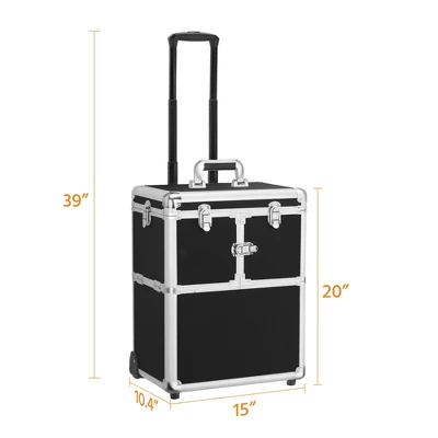 Yaheetech Professional Makeup Case Aluminum Rolling Makeup Trolley 2 Yaheetech Professional Makeup Case Aluminum Rolling Makeup Trolley - Image 2