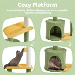 Yaheetech 37″ Tall Coconut Palm Cat Tree With Natural Sisal Rope Green/Yellow Green -Furniture GUEST 0ef90734 bfd6 4744 a82f cd40d1a9d2f1