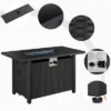 Yaheetech Outdoor Gas Fire Pit Table 43 Inch With Tempered Glass Tabletop