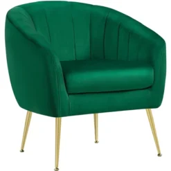 Yaheetech Velvet Accent Armchair Barrel Chair With Metal Legs For Living Room 16 Yaheetech Velvet Accent Armchair Barrel Chair With Metal Legs For Living Room -Furniture GUEST 0f81e0a9 6f8d 405f 8b38 2e42451fd343