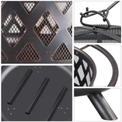 Yaheetech 36" Outdoor Round Fire Pit Patio Garden Bonfire With Spark Screen And Poker -Furniture GUEST 0fe2e673 de5d 4829 a520 5bfa582a8ae8