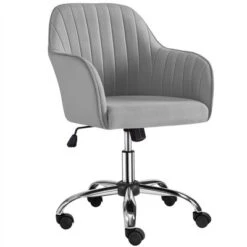 Yaheetech Modern Velvet Desk Chair Soft Height-Adjustable 360°Swivel Computer Chair -Furniture GUEST 117ab158 a84a 4857 8311 5f6f27d6c272