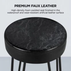 Yaheetech Set Of 2 Faux Leather Round Backless Counter Stools -Furniture GUEST 128aad24 0ce4 4b4e b0f8 ac255a08be03