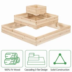 Yaheetech 3-Tier Fir Wood Raised Garden Bed Wood -Furniture GUEST 128acee3 3127 4a38 b8e9 ac9ddd73ec86
