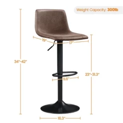 Yaheetech 2pcs Vintage Adjustable Swivel Counter Height Bar Stools With Backrest And Footrest -Furniture GUEST 128d3d10 a2ad 444d 9ffa 853ba00337f9
