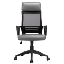 Yaheetech Swivel Office Desk Chair Study Work Chair With Headrest Lumbar Support Rolling Wheels