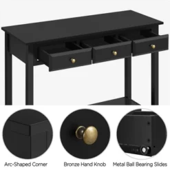 Yaheetech 3-Drawer Console Table With Storage Shelf -Furniture GUEST 1352dacf 9a7c 457a 8d9c b2d8ae24e69e