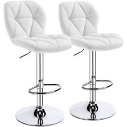 Yaheetech 2pcs Adjustable Modern PU Leather Swivel Bar Stools With Backrest -Furniture GUEST 138f499b 1af3 499a b535 c4fa80e9e2ba
