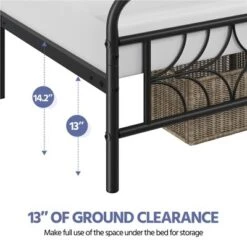 Yaheetech Modern Metal Platform Bed With Headboard -Furniture GUEST 140537c4 9e6d 465f 8ae7 c5804e9c170c