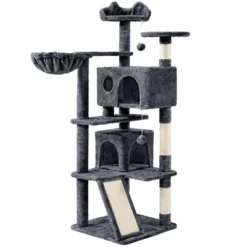 Yaheetech 57"H Plush Cat Tree Condo For Kittens/Small Cats -Furniture GUEST 14472f35 093c 43b0 bd53 e2407d2a5785