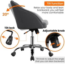 Yaheetech Velvet Desk Chair For Home Office, Soft Height Adjustable 360° Swivel Computer Chair 15 Yaheetech Velvet Desk Chair For Home Office, Soft Height Adjustable 360° Swivel Computer Chair -Furniture GUEST 1532b214 4cbd 4a4e 9b16 0113952402e4