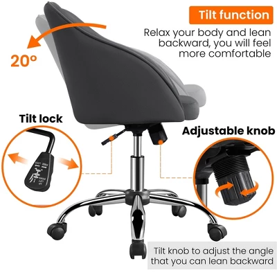 Yaheetech Velvet Desk Chair For Home Office, Soft Height Adjustable 360° Swivel Computer Chair 5 Yaheetech Velvet Desk Chair For Home Office, Soft Height Adjustable 360° Swivel Computer Chair - Image 5
