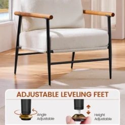 Yaheetech Mid-century Accent Chair Reading Chair With Metal Frame For Living Room, Bedroom -Furniture GUEST 154a0879 b017 40c4 94ee 3f5e189892a1