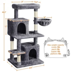 Yaheetech 3-Level Plush Cat Tower With 2 Condo For Small Cats